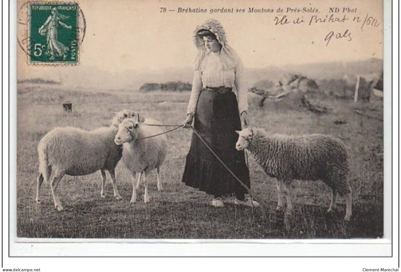 BREHAT : Gardeuse De Moutons  - Très Bon état - Ile De Bréhat