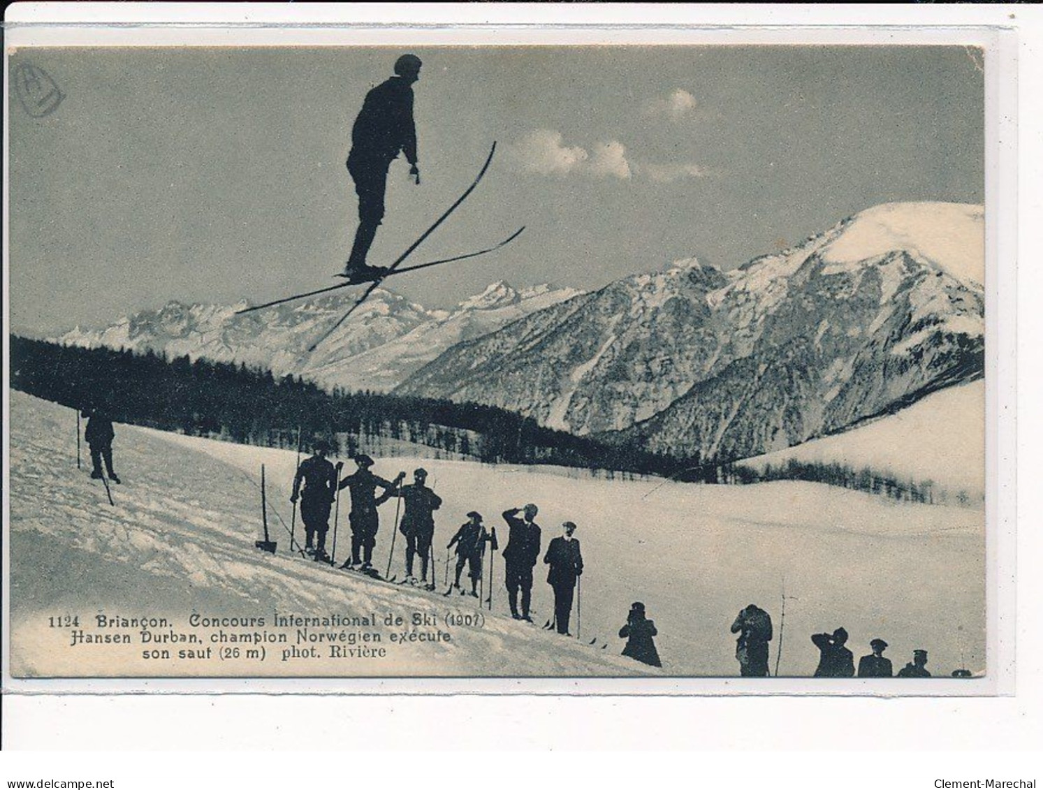 BRIANCON : Concours International De Ski (1907), Hansen Durban, Champion Norvégien Exécute Son Saut - Très Bon état - Briancon
