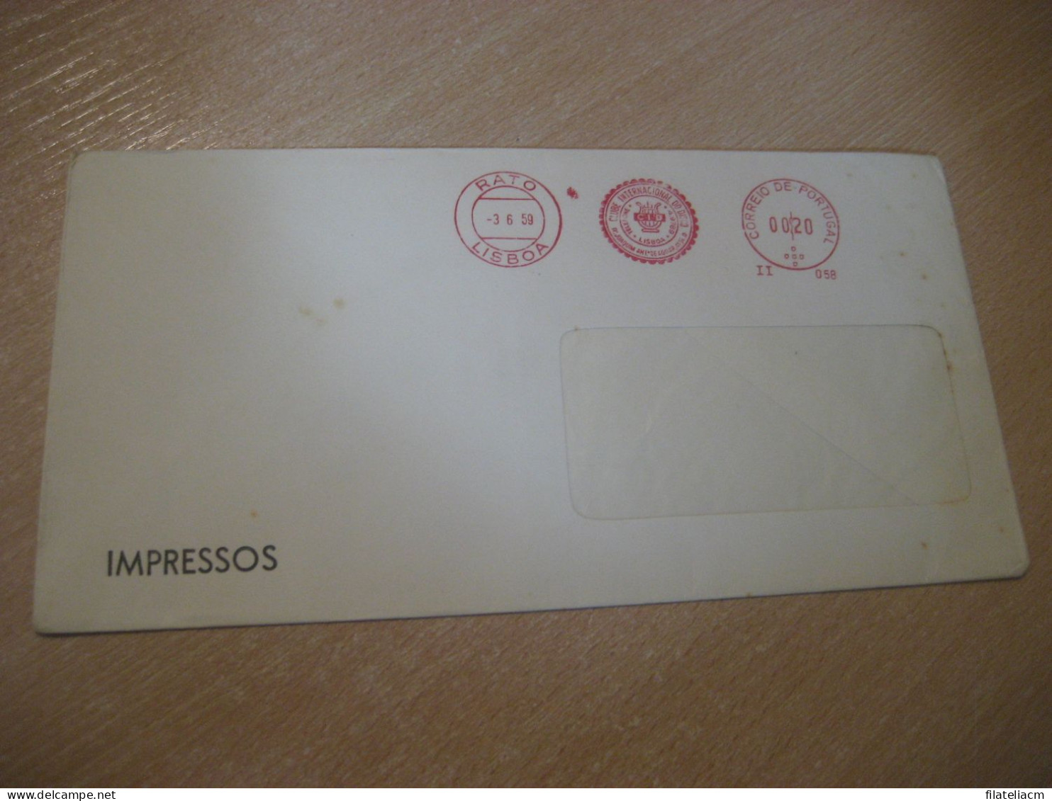 LISBOA 1959 Clube Internacional Do Disco CID Music Meter Mail Cancel Cover PORTUGAL - Lettres & Documents