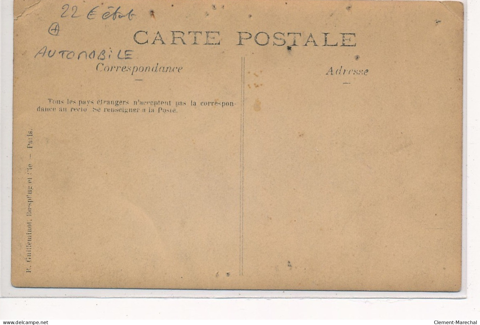 CARTE PHOTO A LOCALISER : Automobile - Etat - Fotos