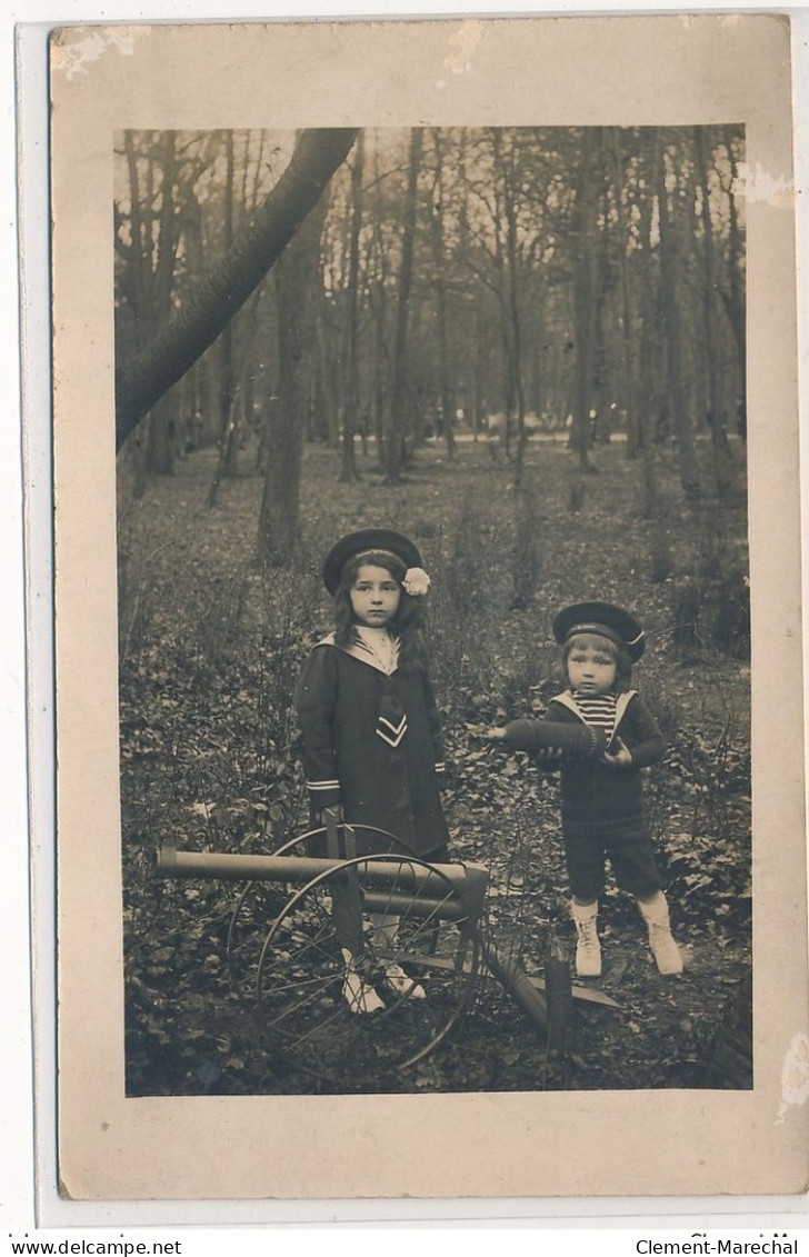 CARTE PHOTO A LOCALISER : Enfants Jouet Canon - Etat - Photos