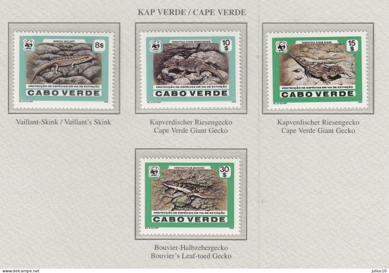 CAPE VERDE 1986 WWF Desert Island Lizards Mi 500-503 MNH(**) Fauna 724 - Other & Unclassified