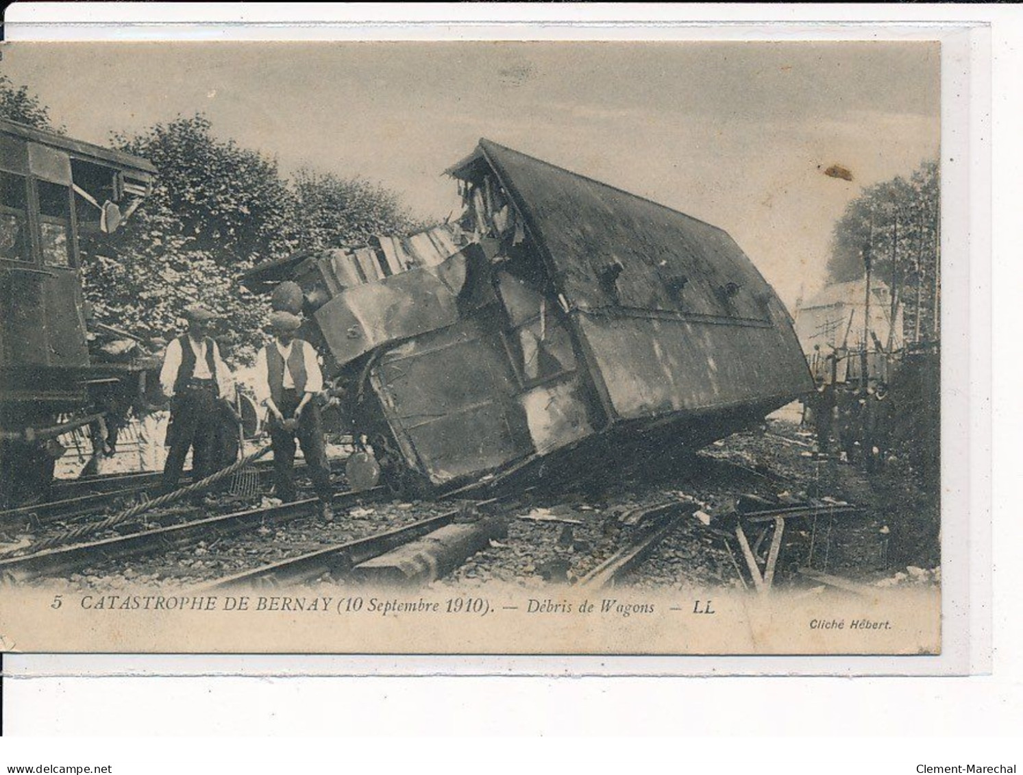 BERNAY : La Catastrophe Du 10 Septembre 1910, Débris De Wagons - Très Bon état - Bernay