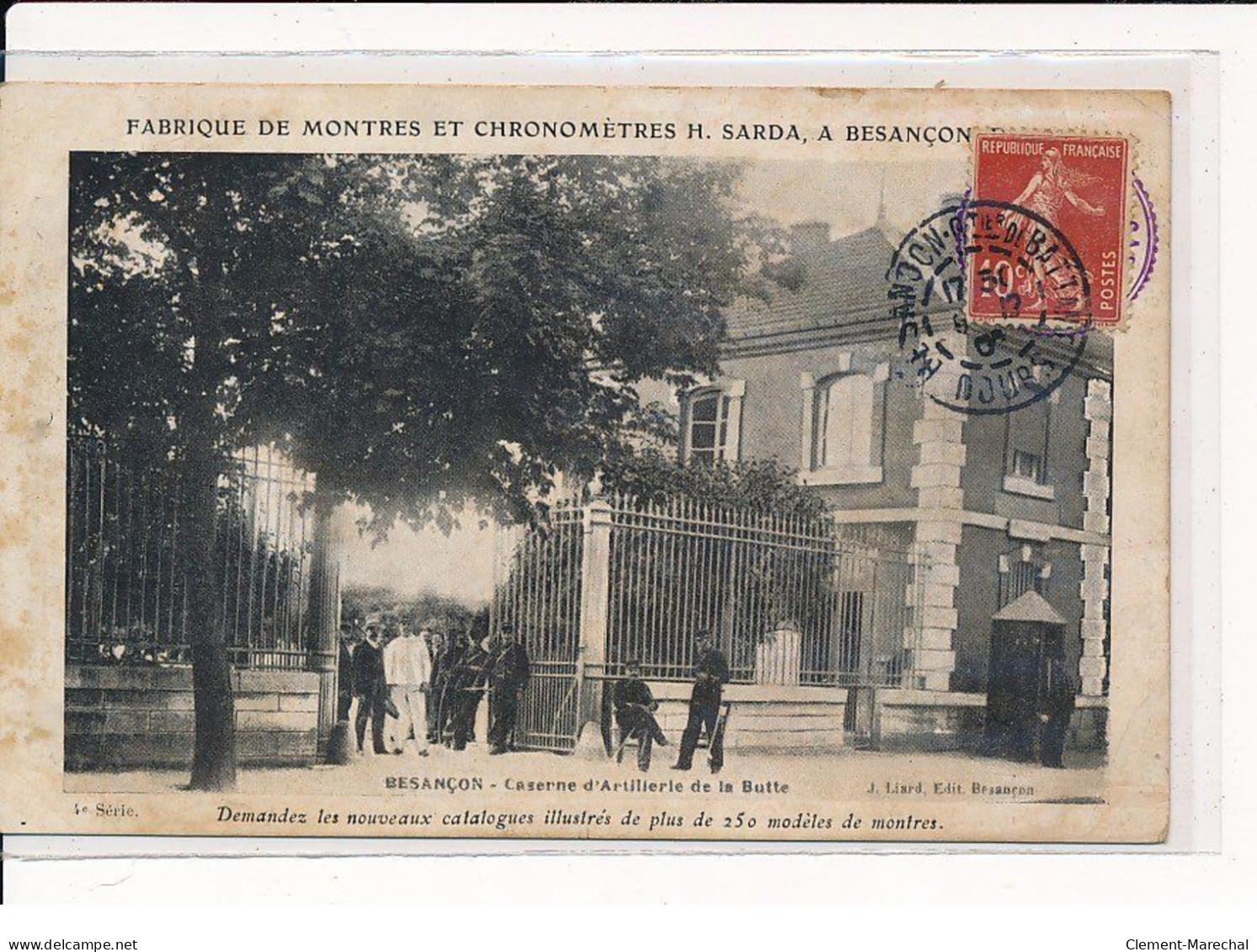 BESANçON : Pub,Fabrique De Montres Et Chronomètres H.SARDA, Caserne D'Artillerie De La Butte - Très Bon état - Besancon