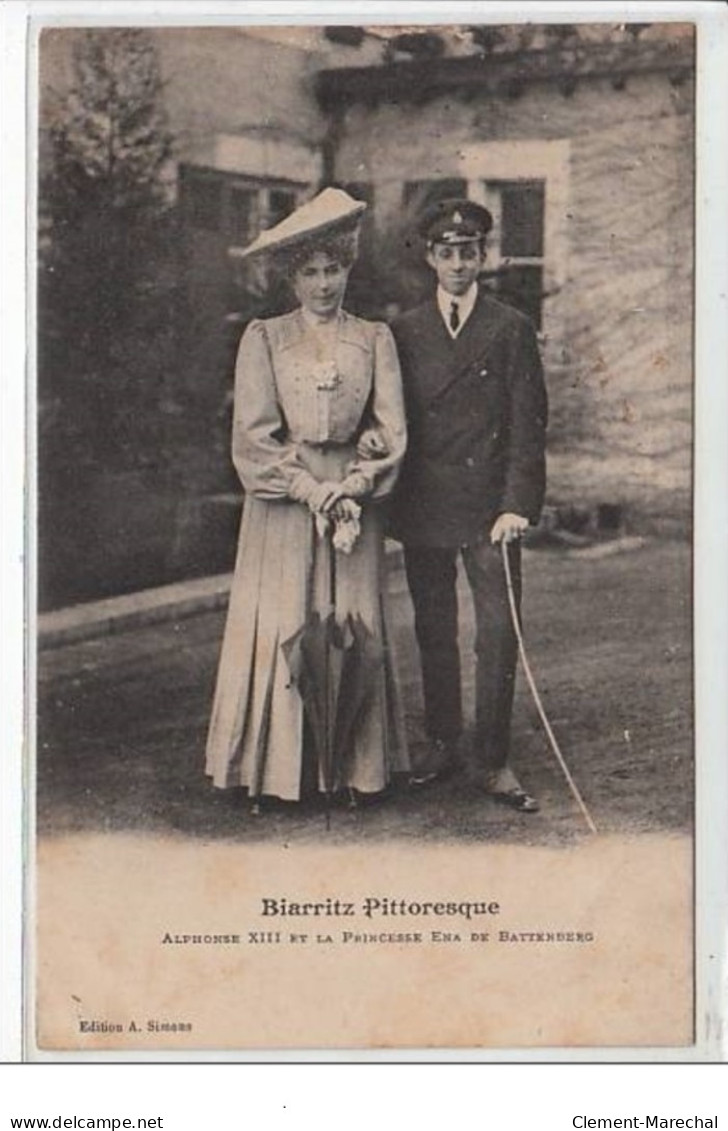 BIARRITZ : Alphonse XIII Et La Princesse Ena De Battenberg - Très Bon état - Biarritz