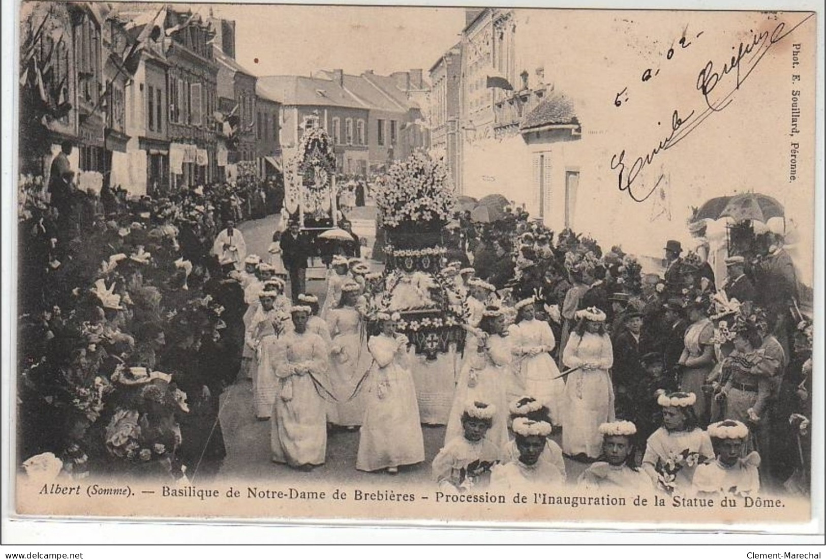 ALBERT : Basilique De Notre Dame De Brebières - Procession De L'inauguration De La Statue Du Dôme - Très Bon état - Albert