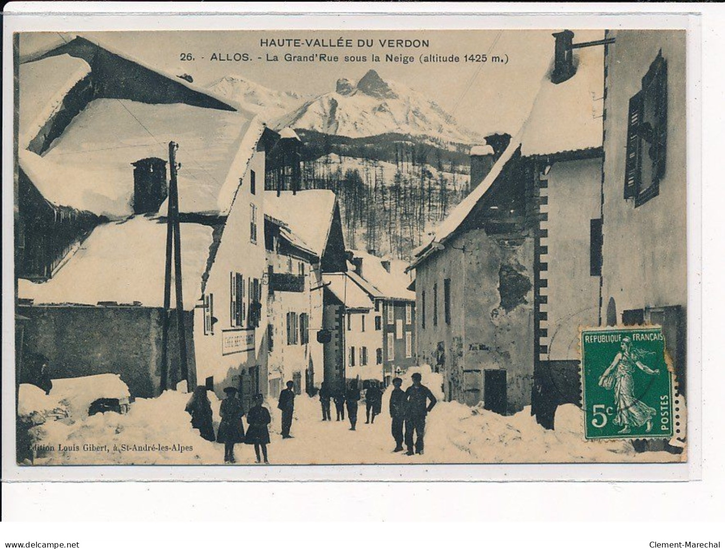 ALLOS : La Grand'Rue Sous La Neige - Très Bon état - Sonstige & Ohne Zuordnung