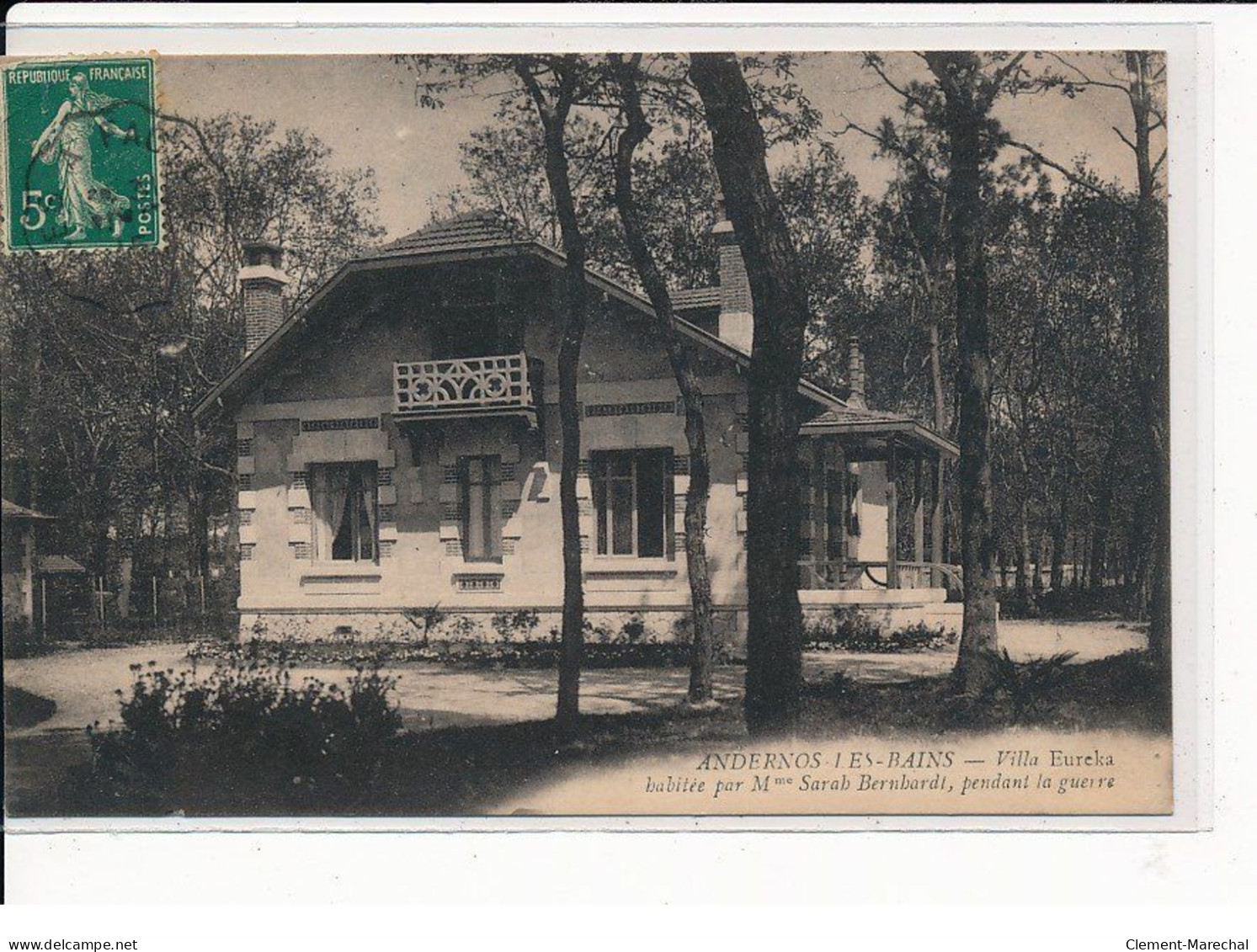 ANDERNOS-les-BAINS : Villa Eureka, Habitée Par Mme Sarah Bernhardt, Pendant La Guerre - Très Bon état - Andernos-les-Bains