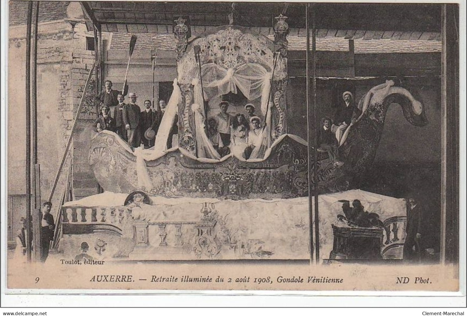 AUXERRE : Retraite Illuminée Du 2 Août 1908 - Gondole Vénitienne - Très Bon état - Auxerre