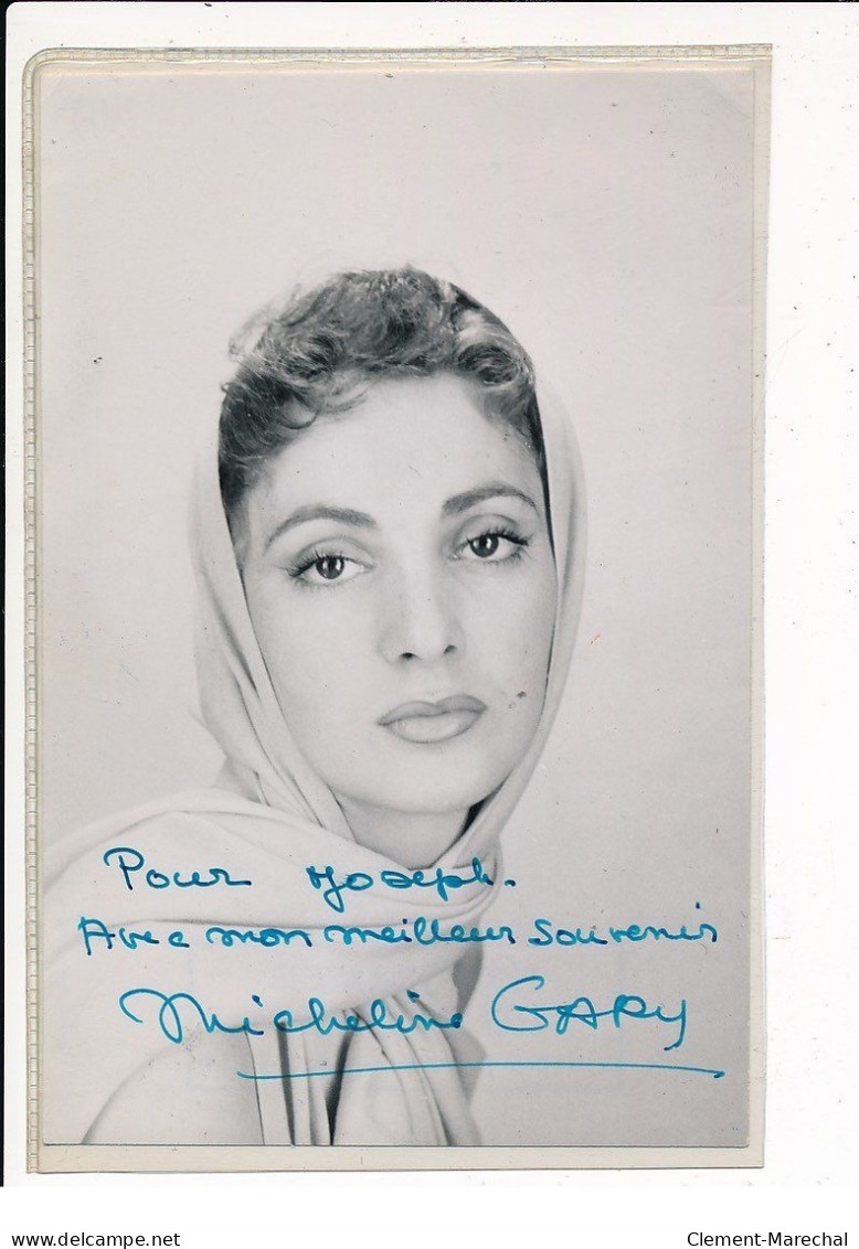 Autographe (11x17,5cm) De Micheline Gary, Actrice - Très Bon état - Autres & Non Classés