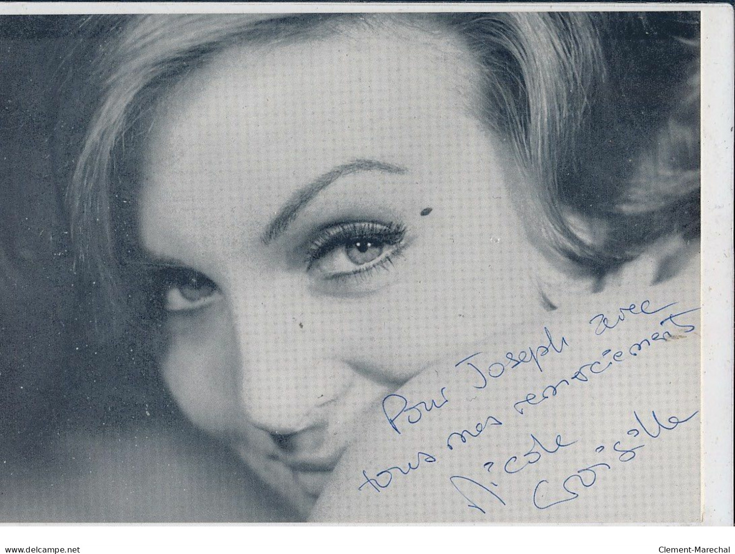 Autographe (13x18,5cm) De Nicole Croisille, Chanteuse - Très Bon état - Autres & Non Classés