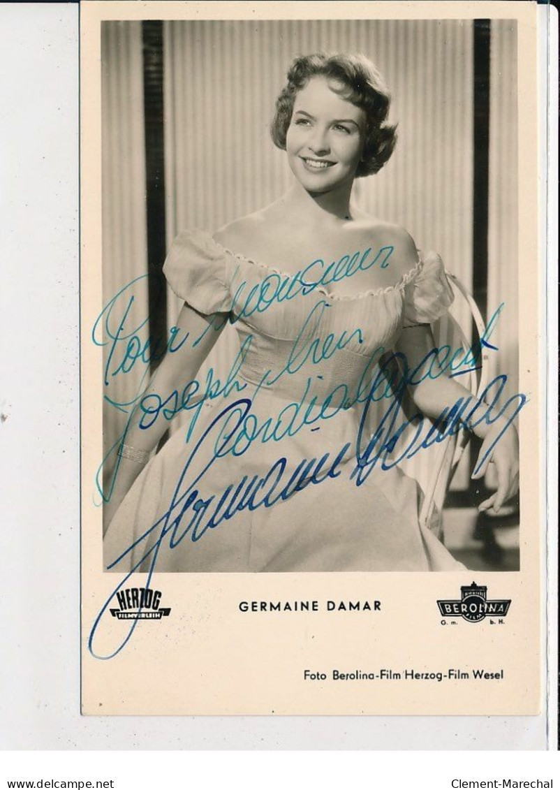 Autographe De Germaine Damar, Actrice - Très Bon état - Other & Unclassified