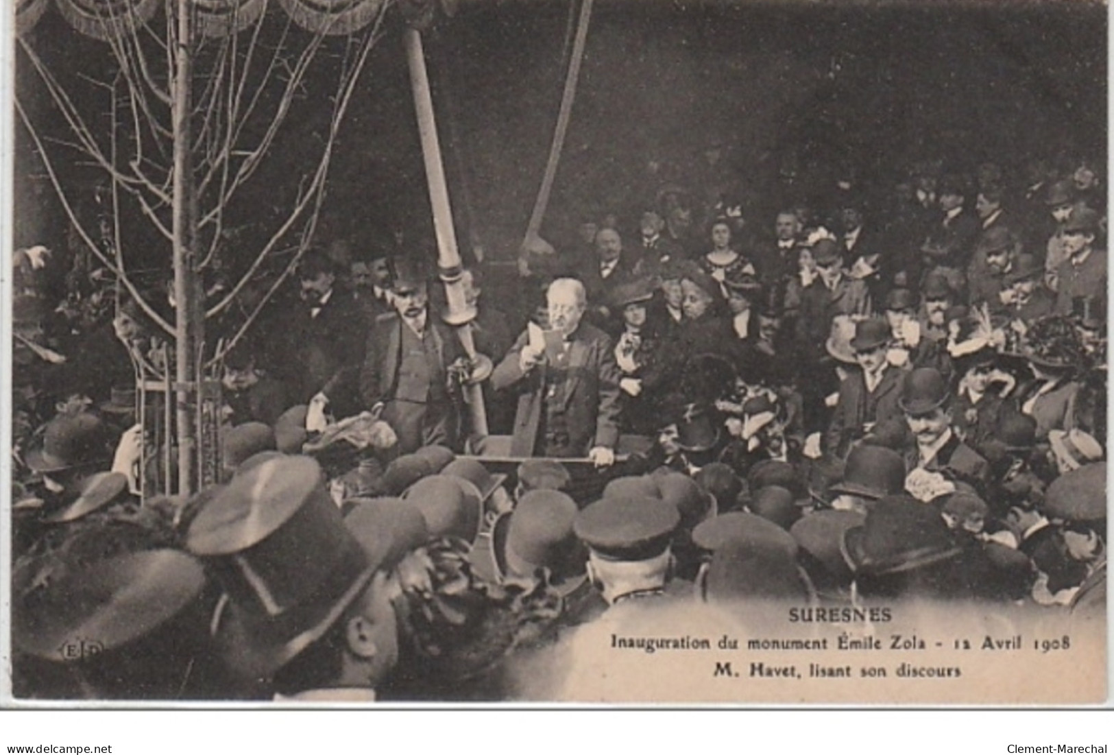 SURESNES : Inauguration Du Monument Emile ZOLA En 1908 - Très Bon état - Other & Unclassified