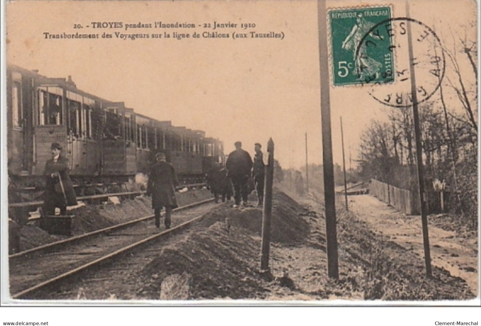 TROYES : Le Transbordement Des Voyageurs Aux Tauxelles Pendant L'inondation En 1910 - Très Bon état - Other & Unclassified