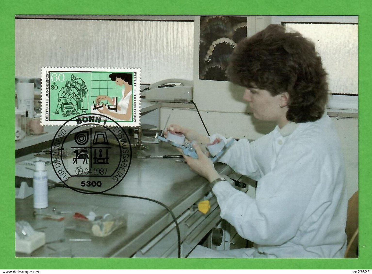 BRD 1987  Mi.Nr. 1316 , Handwerksberufe - Zahntechniker - Maximum Card - Erstausgabetag Bonn  09.04.1987 - 1981-2000