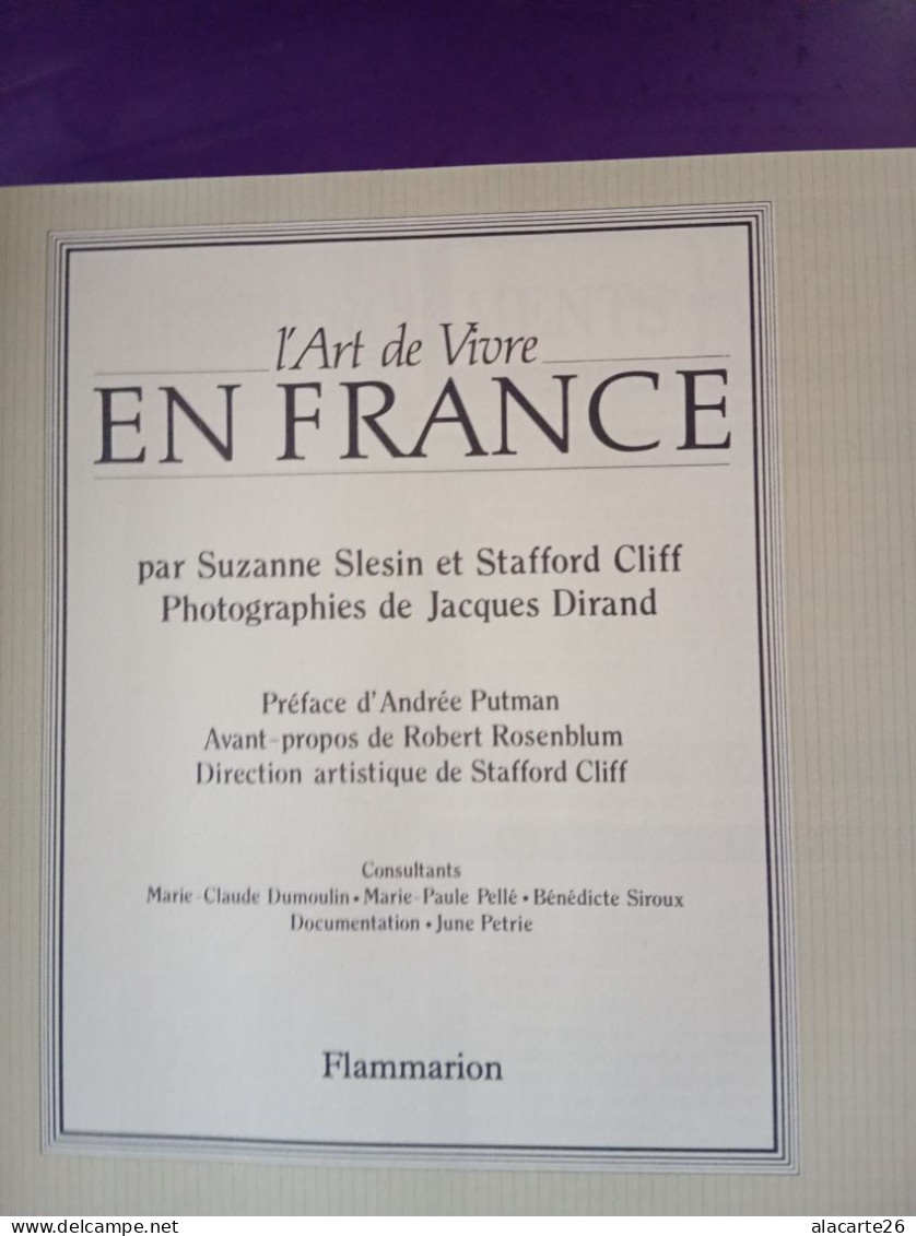 L'ART DE VIVRE EN FRANCE / SUZANNE SLESIN ET STAFFORD CLIFF - Sin Clasificación