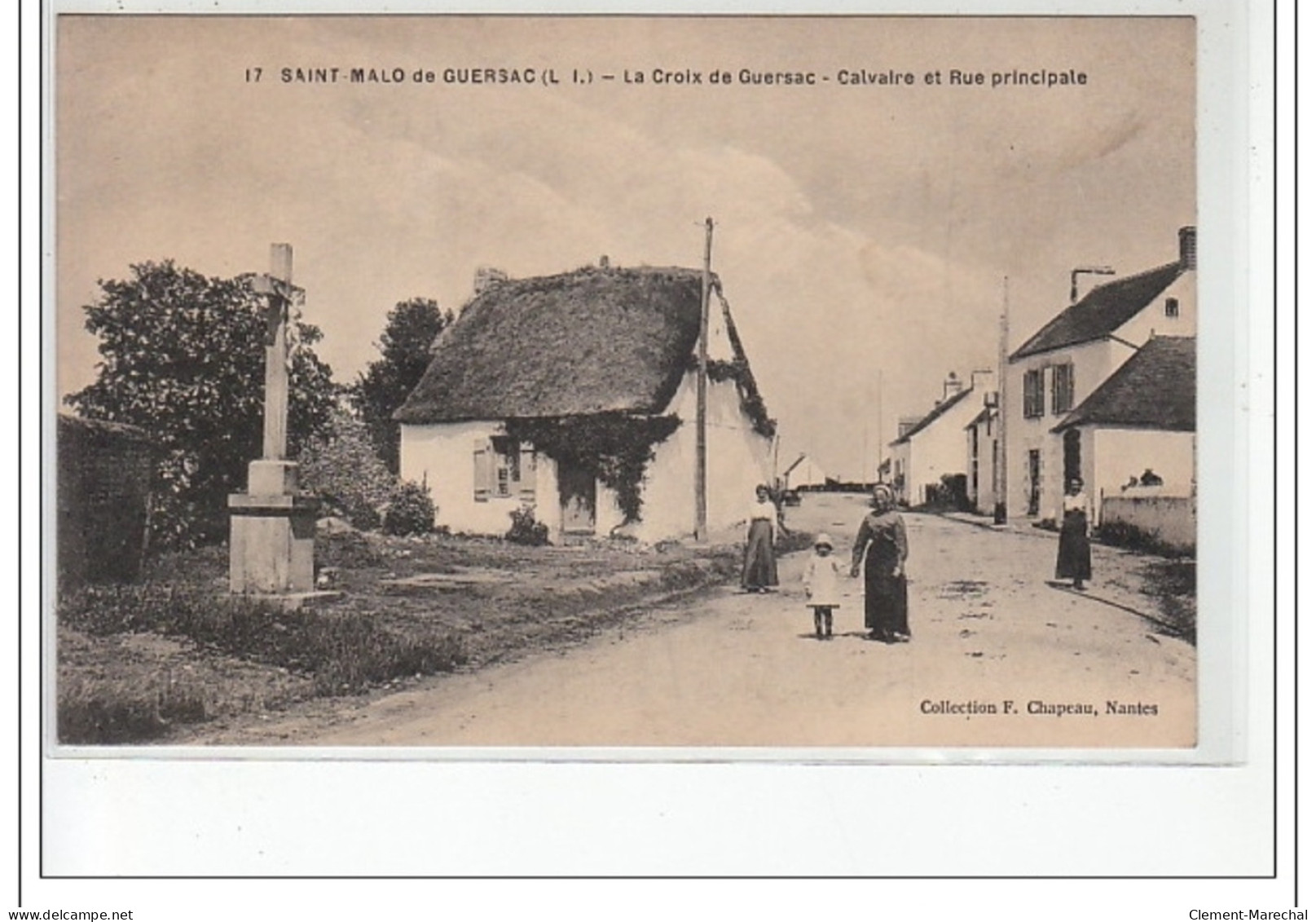 SAINT MALO DE GUERSAC - La Croix De Guersac - Calvaire Et Rue Principale - Très Bon état - Sonstige & Ohne Zuordnung