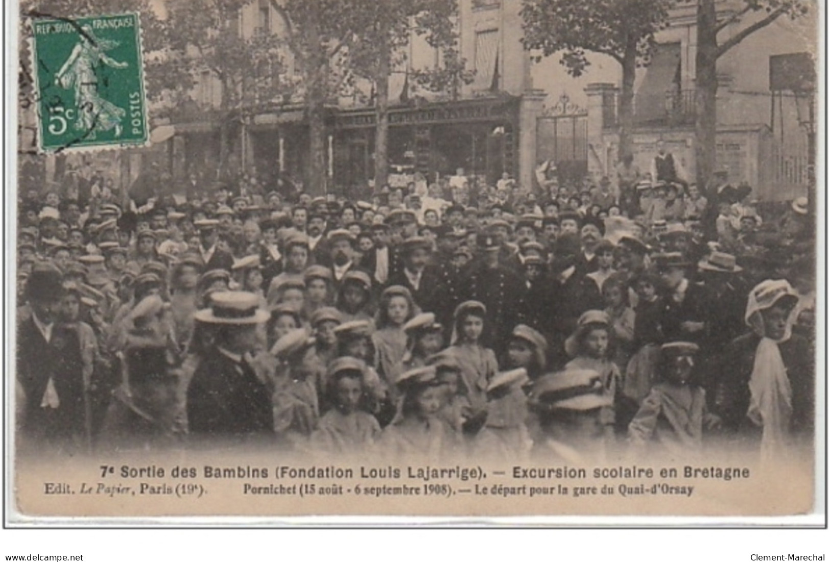 PORNICHET : La """"sortie Des Bambins"""" (fondation Louis Jarrige) En 1908 - Bon état ( Coins Légèrement Froissés) - Otros & Sin Clasificación