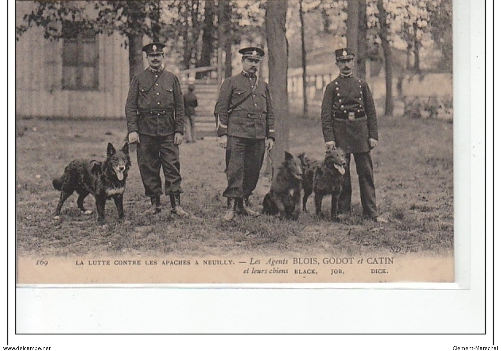 NEUILLY - Lutte Contre Les Apaches - Les Agents Blois, Godot Et Catin Et Leurs Chiens -  Très Bon état - Neuilly Sur Seine