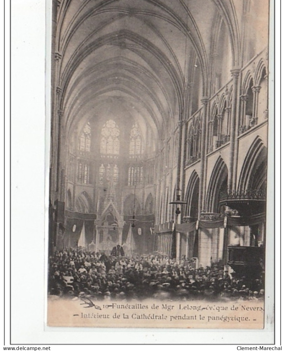 NEVERS - Funérailles De Mgr Lelong, évêque De Nevers - Intérieur De La Cathédrale Pendant Le Panégyrique - Très Bon état - Nevers