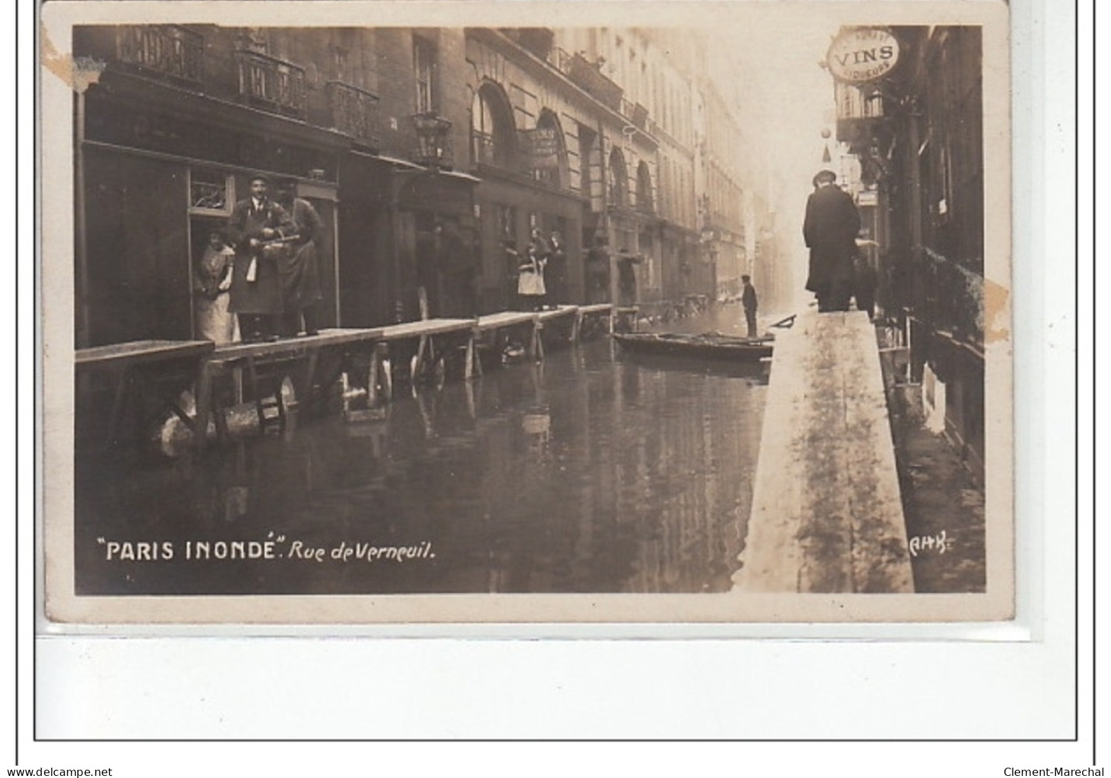 PARIS - INONDATIONS 1910 - CARTE PHOTO - Rue De Verneuil - Très Bon état - Überschwemmung 1910