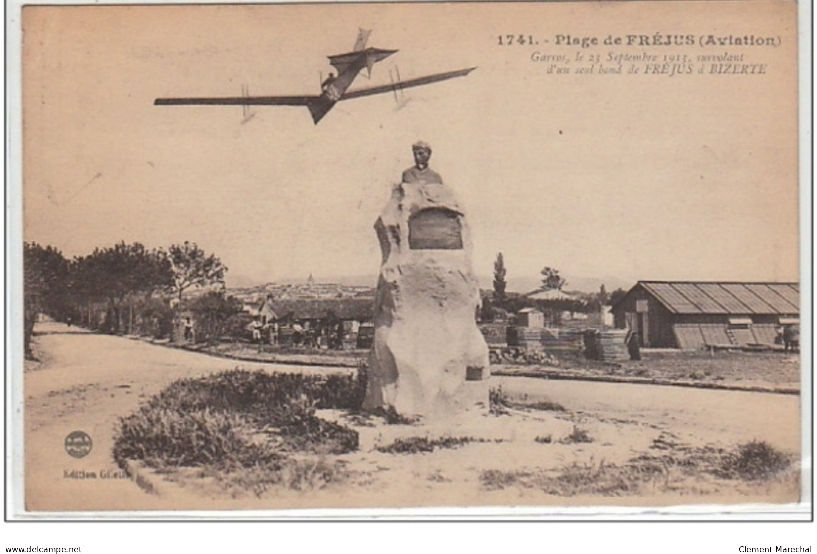 PLAGE DE FREJUS : Garros, Le 23 Septembre 1913 - Aviation - Très Bon état - Autres & Non Classés