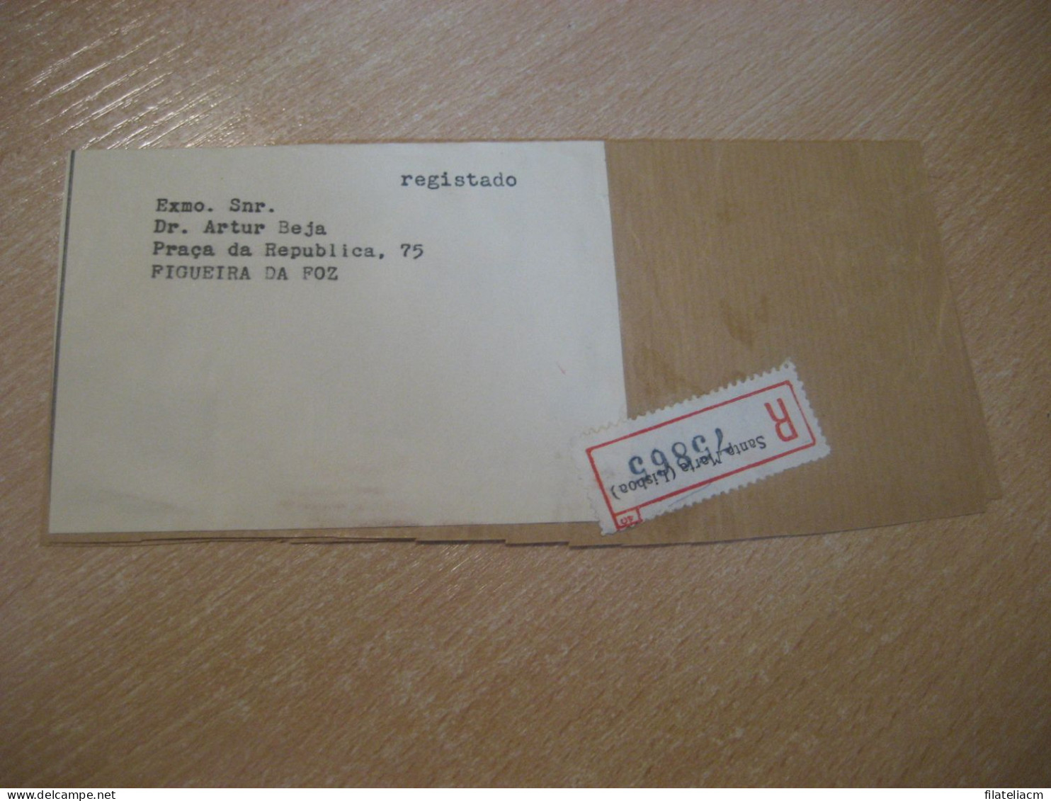 LISBOA 1960 To Figueira Da Foz BINACA Pasta Elixir Dentifricos Pharmacy Registered Meter Mail Cut Cuted Cover PORTUGAL - Brieven En Documenten