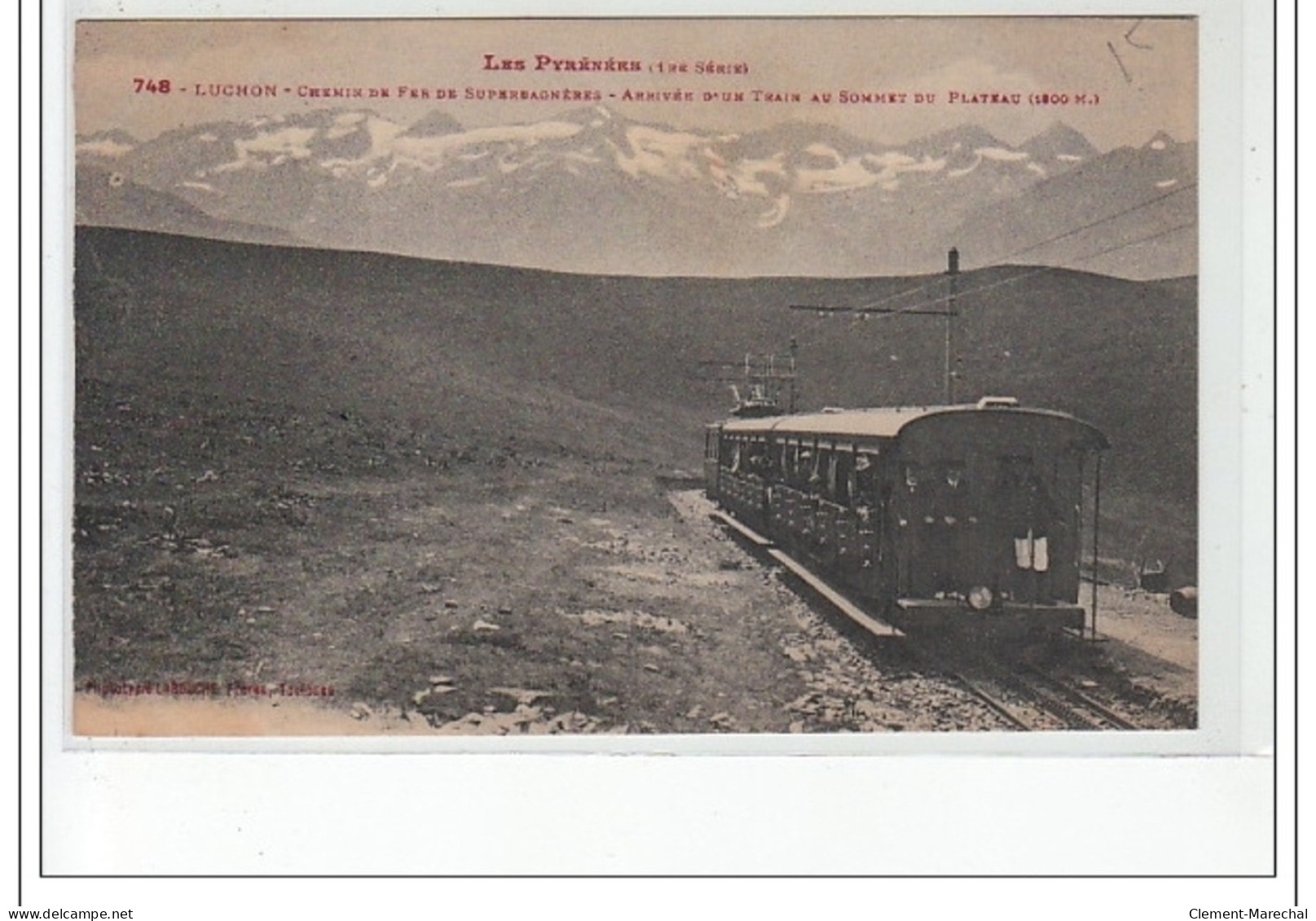 LUCHON - Chemin De Fer De Superbagnères - Arrivée D'un Train Au Sommet Du Plateau - Très Bon état - Luchon