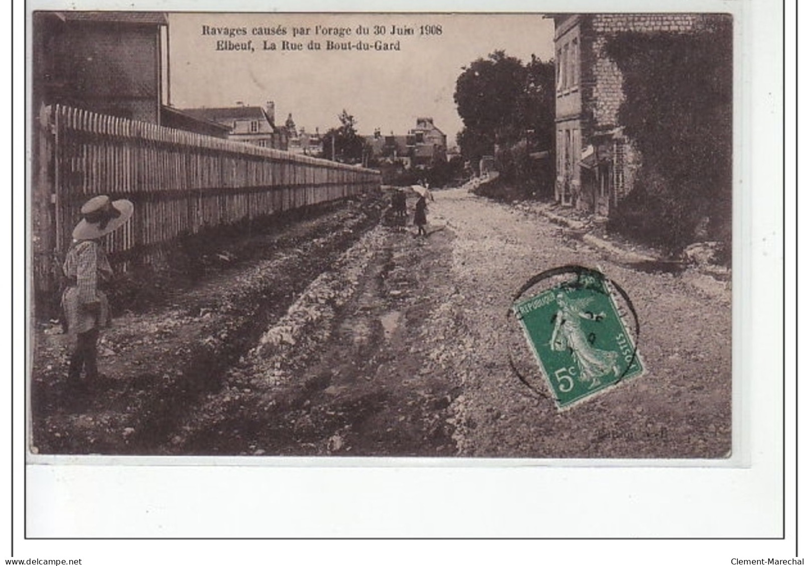 La Rue Du Bout-du-Gard - Ravages Causés Par L'orage Du 30 Juin 1908 - Très Bon état - Elbeuf