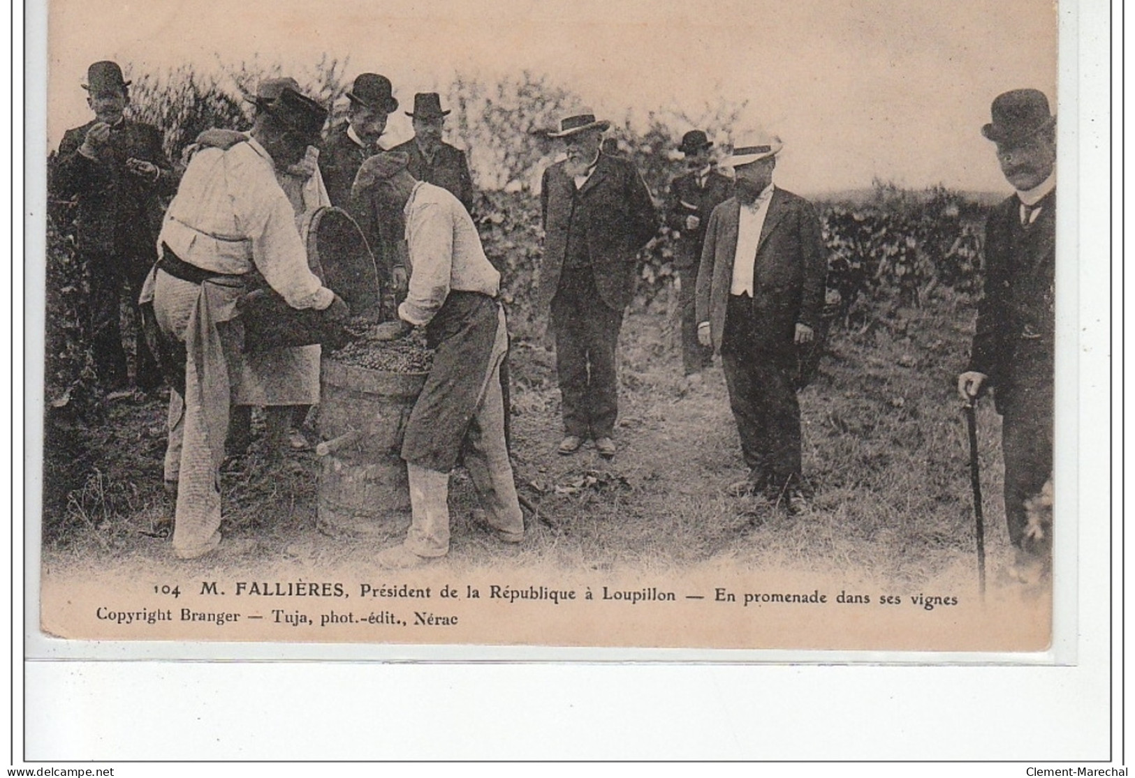 M. Fallières, Président De La République à LOUPILLON En Promenade Dans Ses Vignes - Très Bon état - Otros & Sin Clasificación