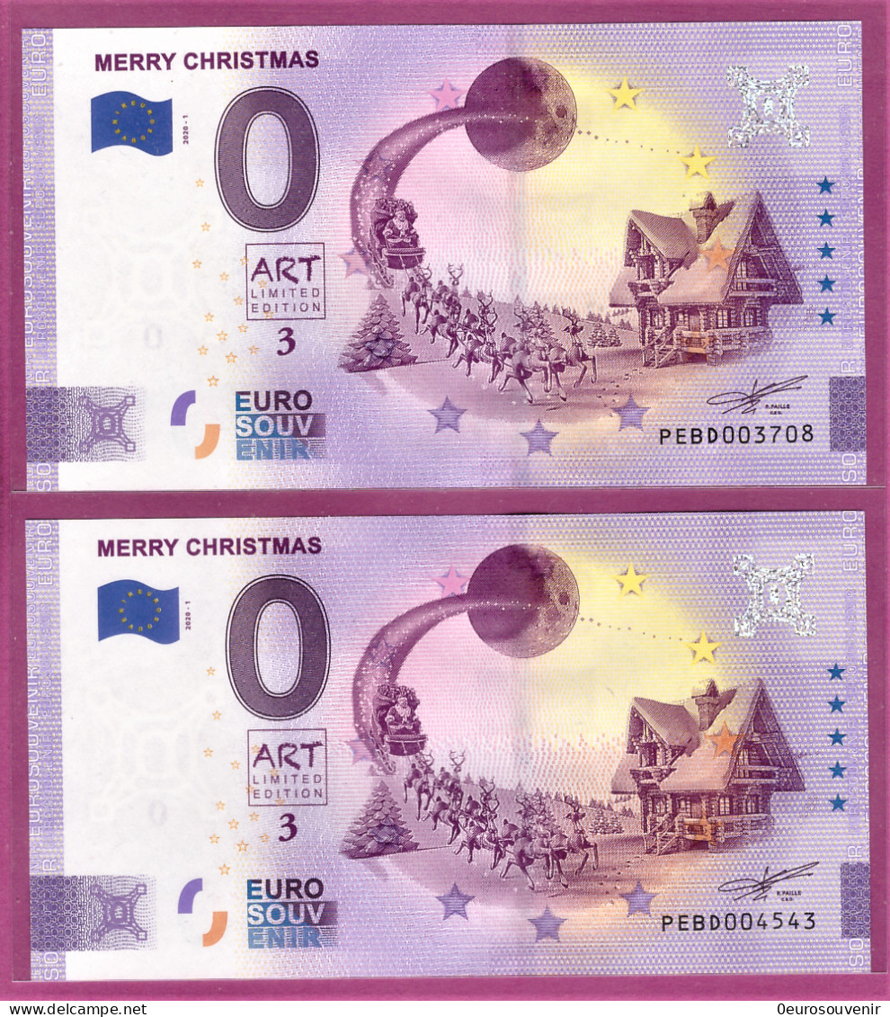 0-Euro PEBD 2020-1 MERRY CHRISTMAS Set NORMAL+ANNIVERSARY - Essais Privés / Non-officiels