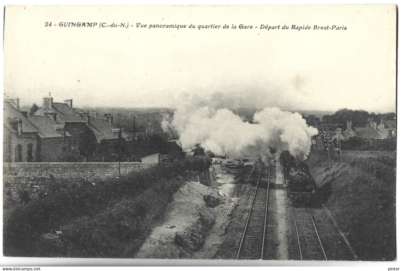 GUINGAMP - Vue Panoramique Du Quartier De La Gare - Départ Du Brest-Paris - TRAIN - Guingamp