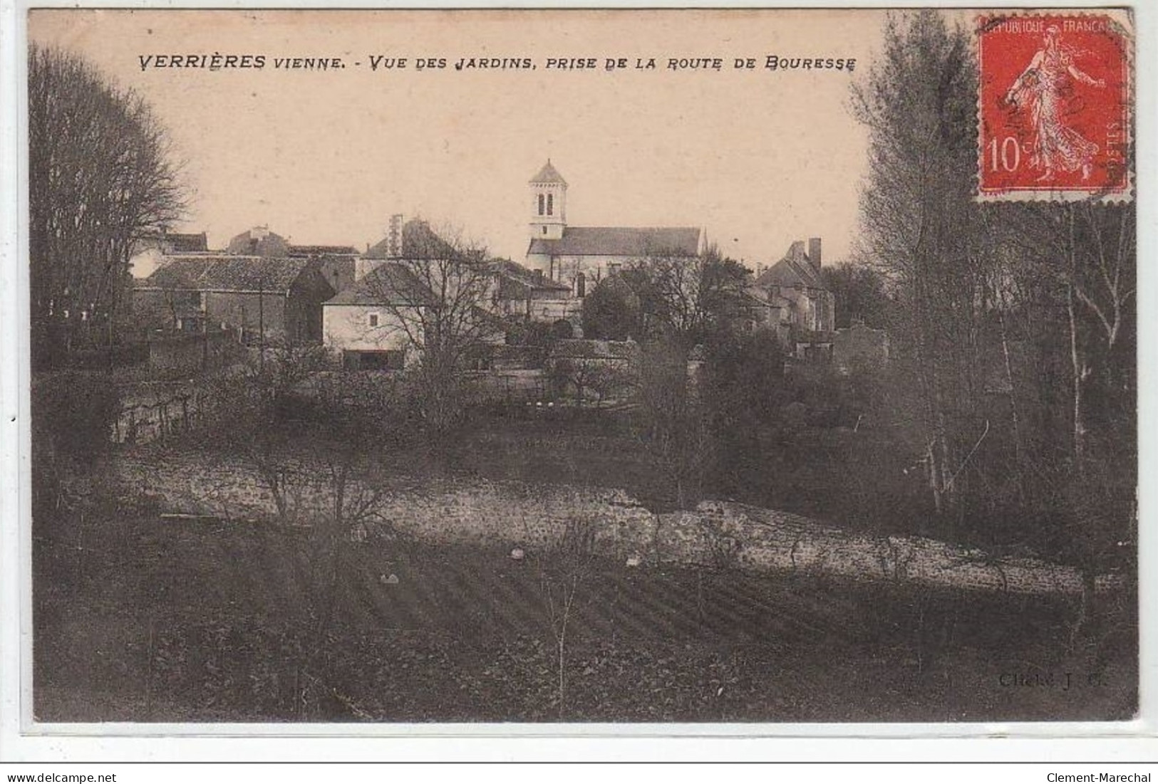 VERRIERES : Vue Des Jardins, Prise De La Route De Bouresse - Très Bon état - Otros & Sin Clasificación