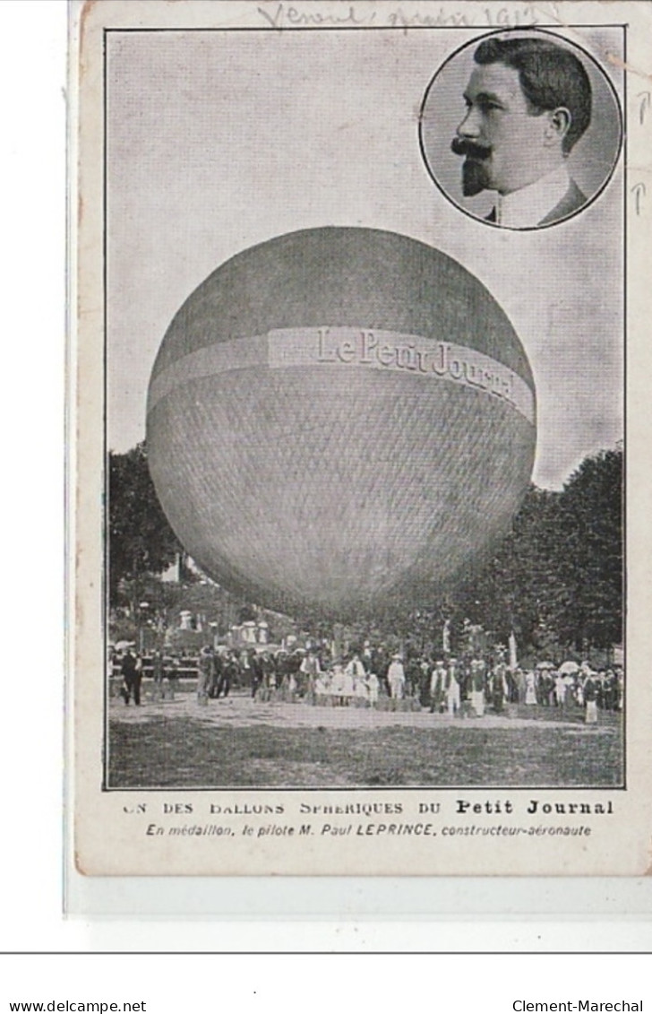 VESOUL - Un Des Ballons Sphériques Du Petit Journal - En Médaillon, Le Pilote De M. Paul Leprince - Très Bon état - Vesoul