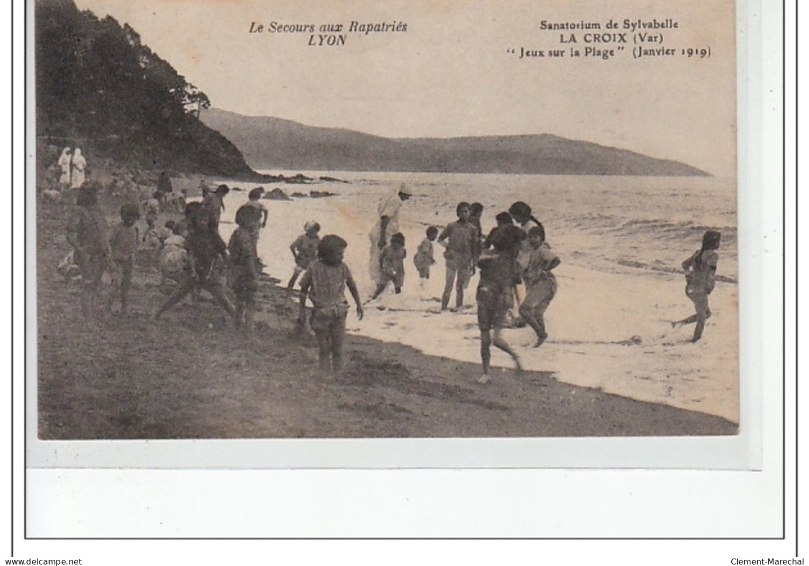 LA CROIX - Sanatorium De Sylvabelle - Jeux Sur La Plage (janvier 1919) - Très Bon état - Otros & Sin Clasificación