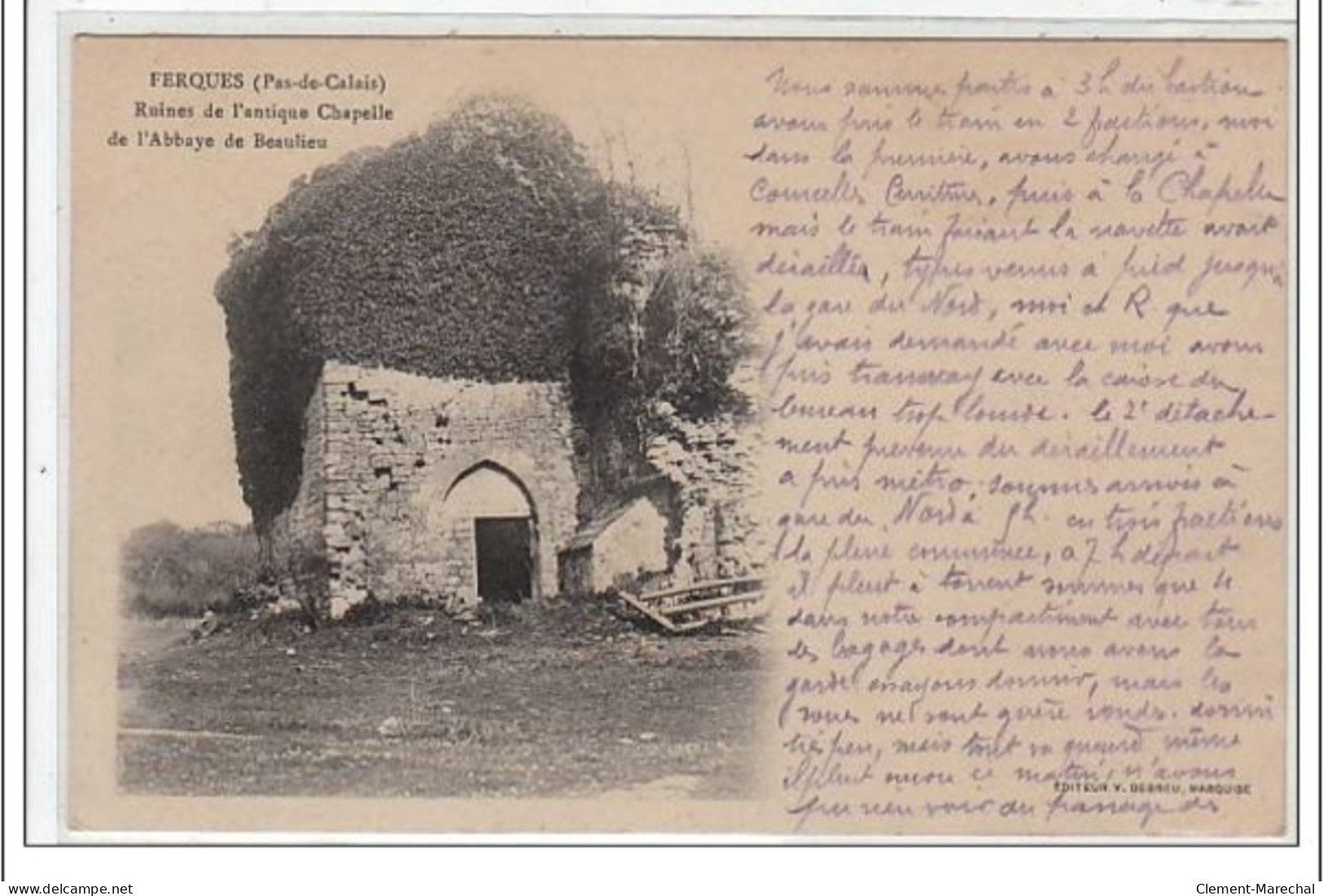 FERQUES : Ruines De L'antique Chapelle De L'abbaye De Beaulieu - Très Bon état - Otros & Sin Clasificación