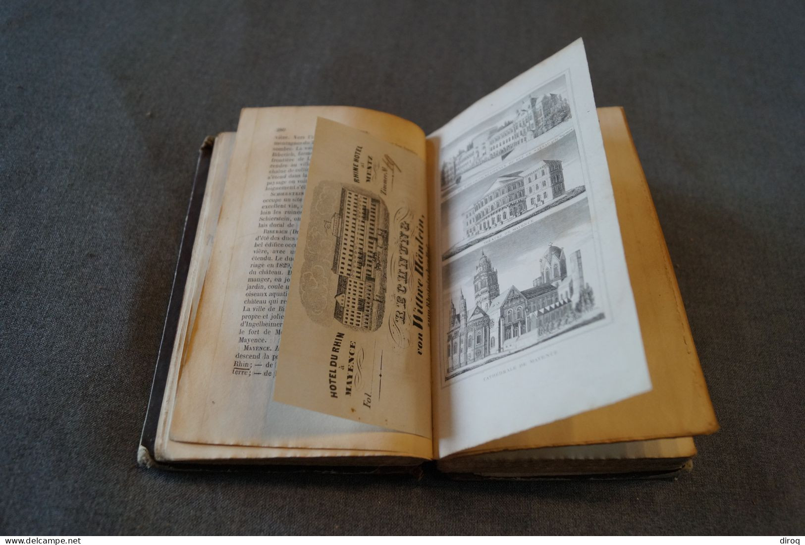 RARE,Guide Richard,1845,manuel du voyageur sur les bords du Rhin,700 pages + manuscrit,17,5 Cm./11 Cm.