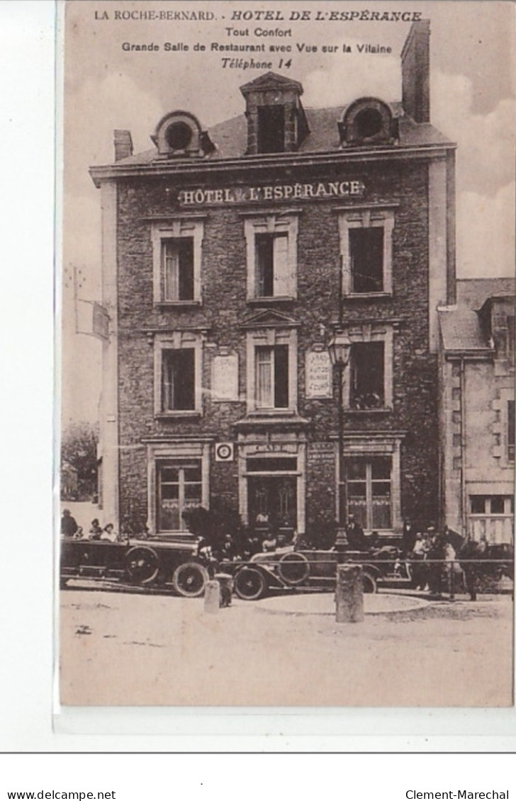 LA ROCHE BERNARD - Hôtel De L'Espérance - Dos Vierge- Très Bon état - La Roche-Bernard