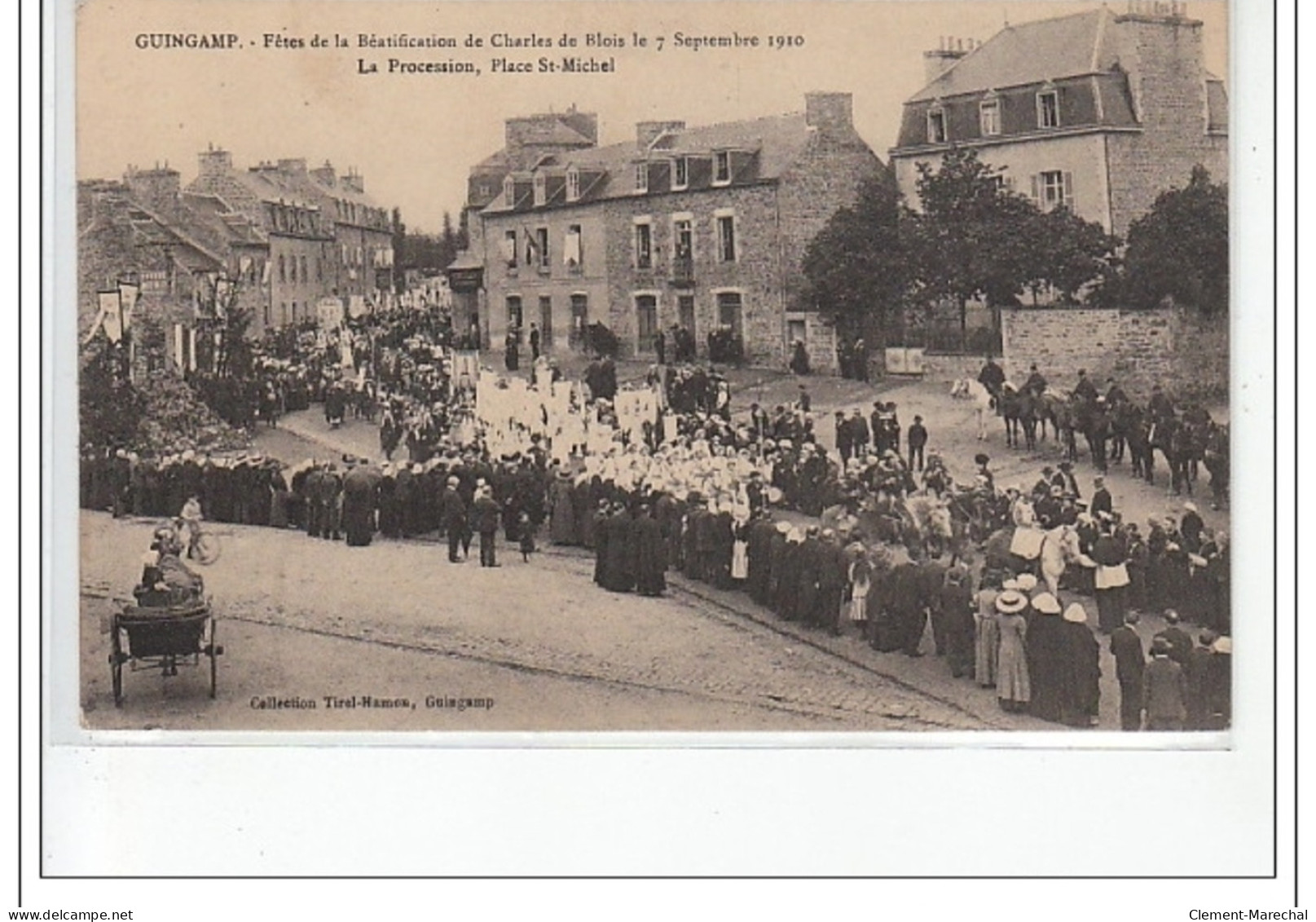 GUINGAMP - Fête De La Béatification De Charles De Blois-7 Septembre 1910 - La Procession Place St Michel - Très Bon état - Guingamp