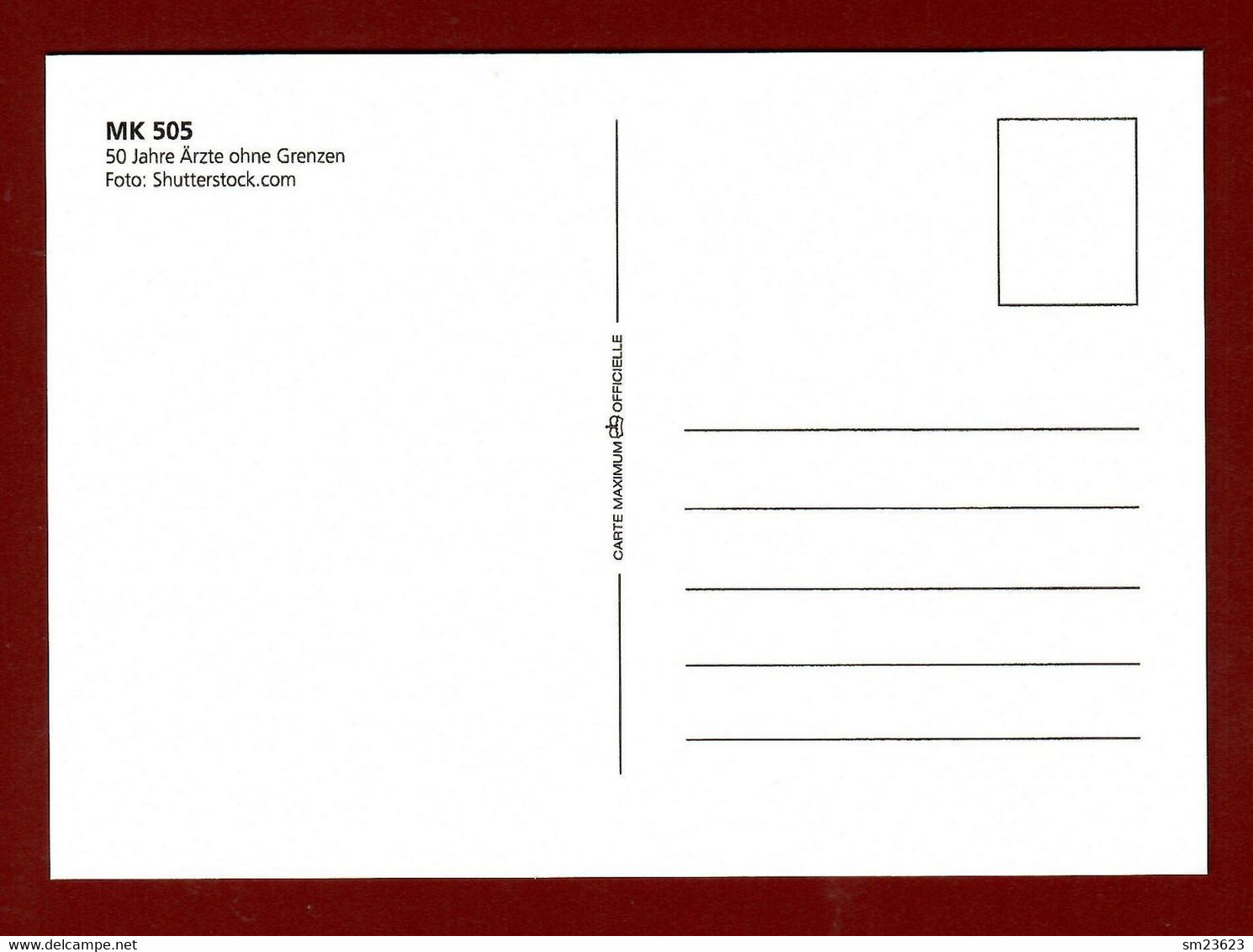 Liechtenstein  2021 Mi.Nr. 2029 , 50 Jahre Ärzte Ohne Grenzen - Maximum Card (505) - Ersttag 15.Vaduz 15.11. 2021 - Cartes-Maximum (CM)