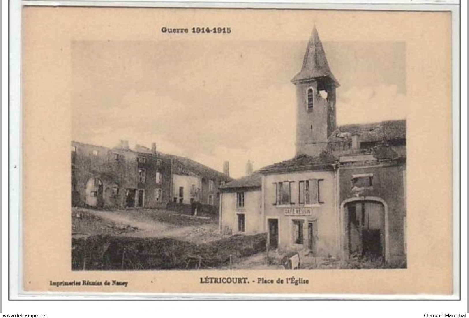 GUERRE 1914-1915 : LETRICOURT : Place De L'église - Très Bon état - Otros & Sin Clasificación