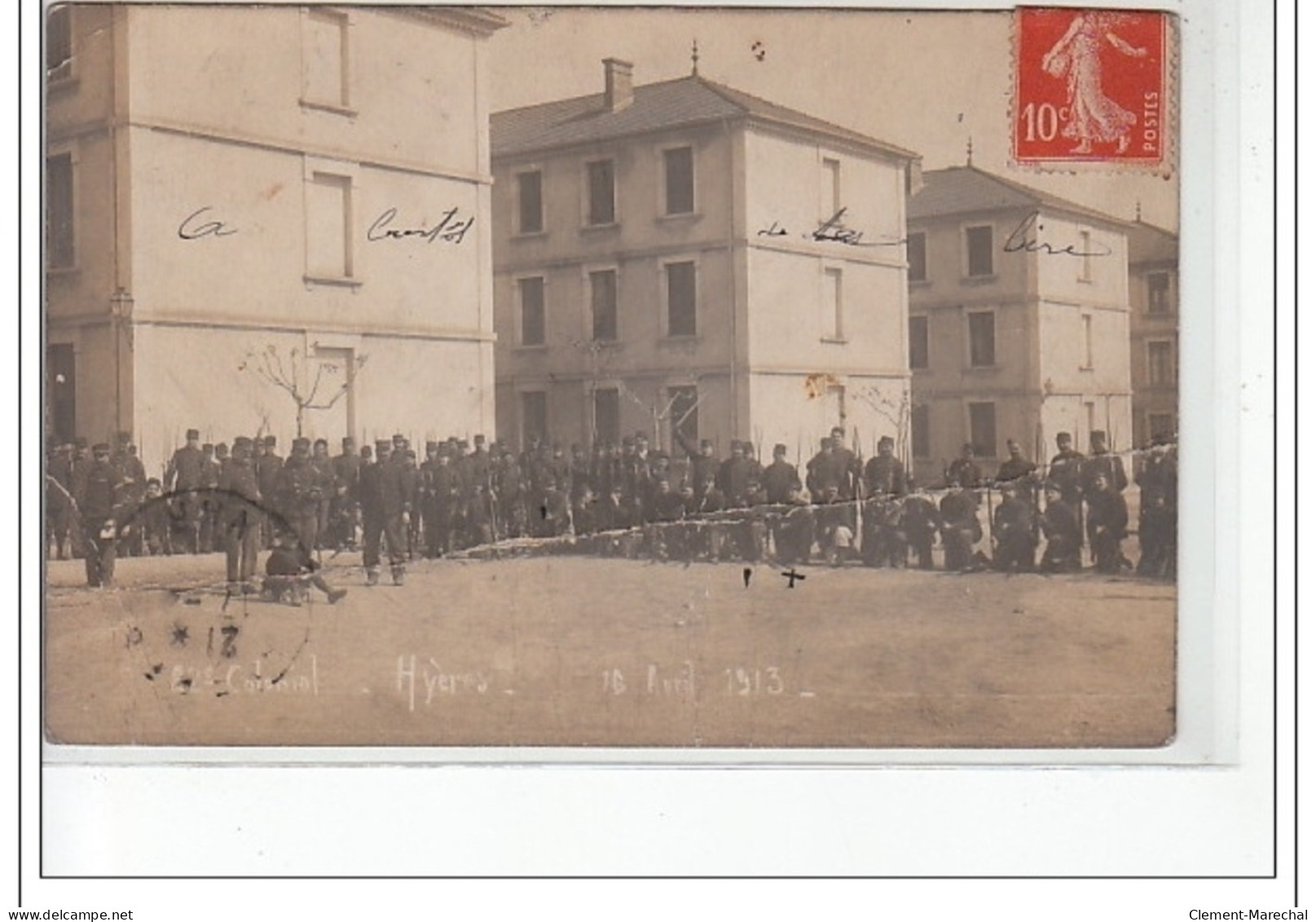 HYERES - CARTE PHOTO - MILITAIRES 1913 - état - Hyeres