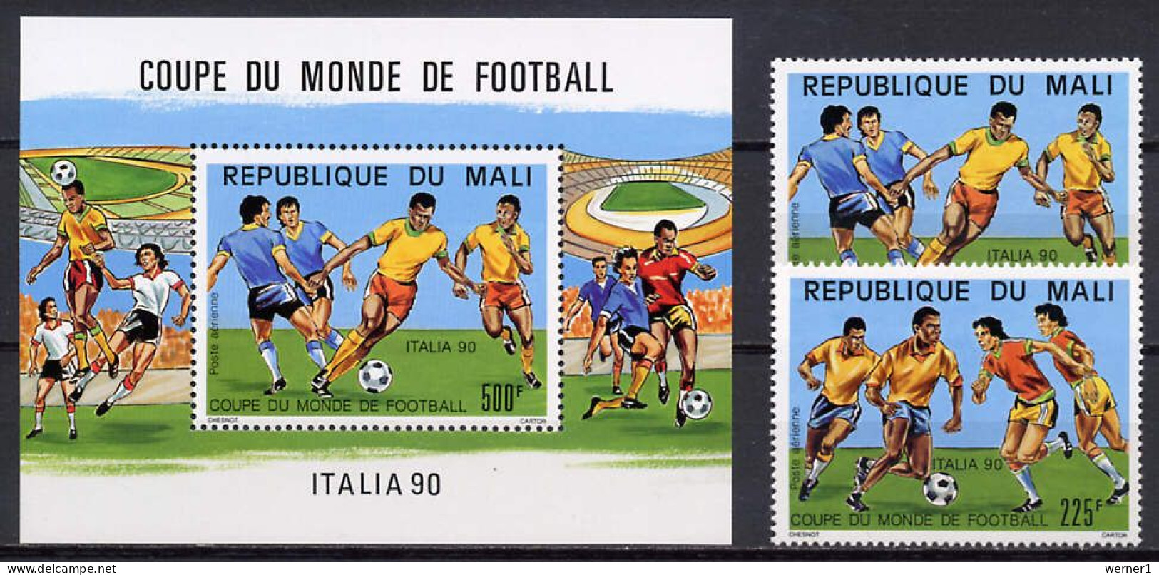 Mali 1990 Football Soccer World Cup Set Of 2 + S/s MNH - 1990 – Italie