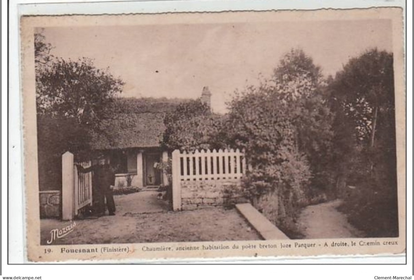 FOUESNANT : Chaumière, Ancienne Habitation Du Poète Breton Joze Parquer - à Droite,le Chemin Creux - Très Bon état - Fouesnant