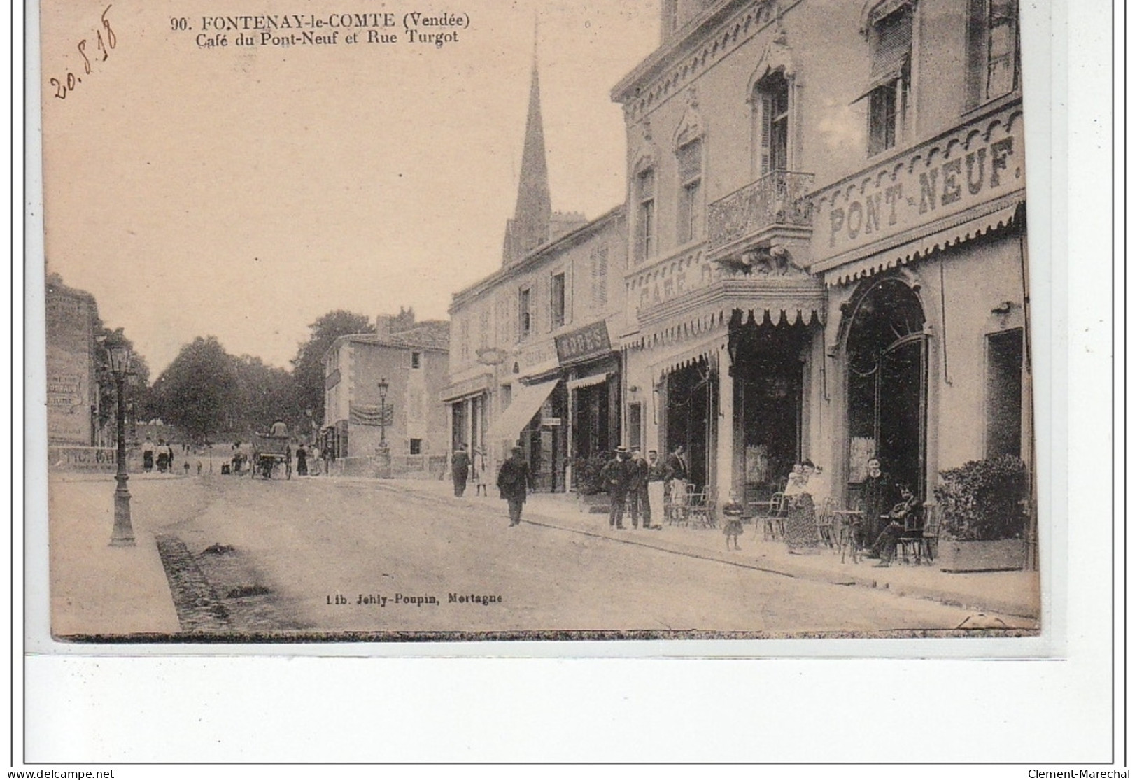 Fontenay Le Comte - Café Du Pont-Neuf Et Rue Turgot - Très Bon état - Fontenay Le Comte