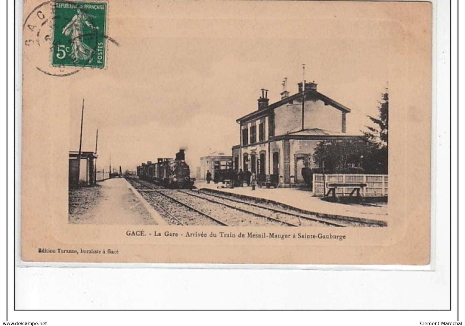 GACE - La Gare - Arrivée Du Train De Mesnil-Mauger à Sainte Gauburge - Très Bon état - Gace