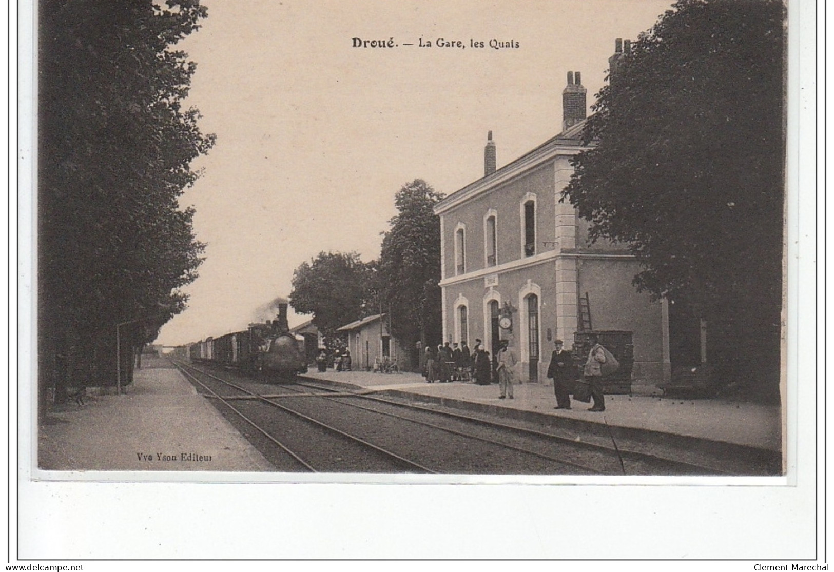 DROUE - La Gare, Les Quais - Très Bon état - Droue