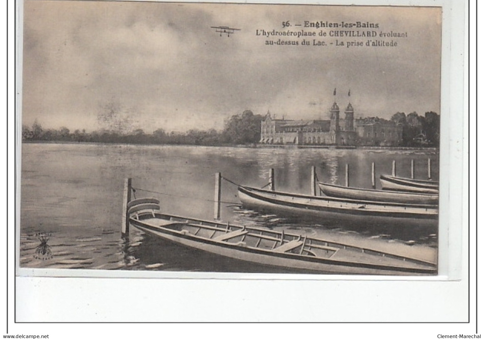 ENGHIEN LES BAINS - L'hydroaéroplane De Chevillard évoluant Au-dessus Du Lac - La Prise D'altitude - Très Bon état - Enghien Les Bains