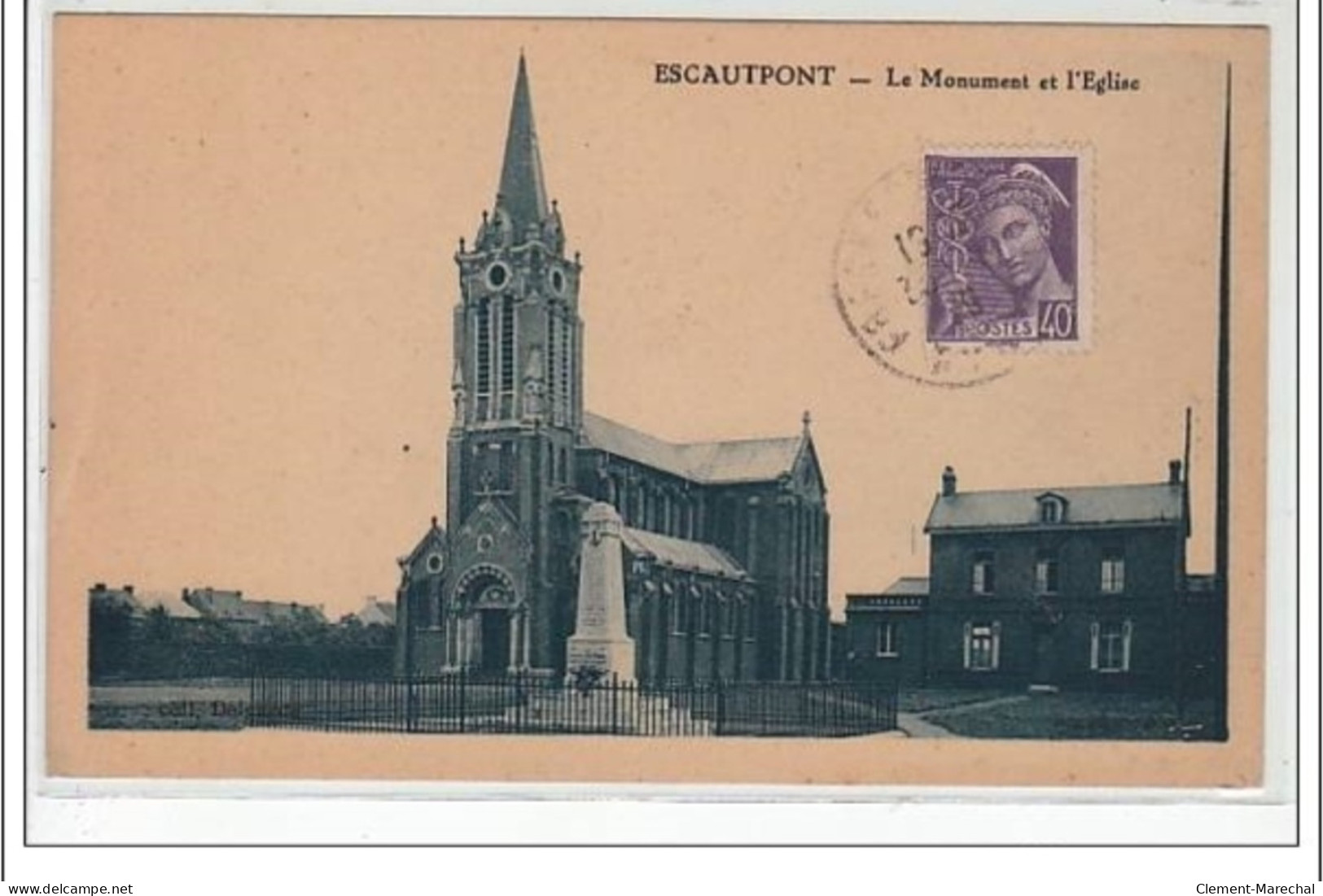 ESCAUTPONT : Le Monument Et L'église - Très Bon état - Autres & Non Classés