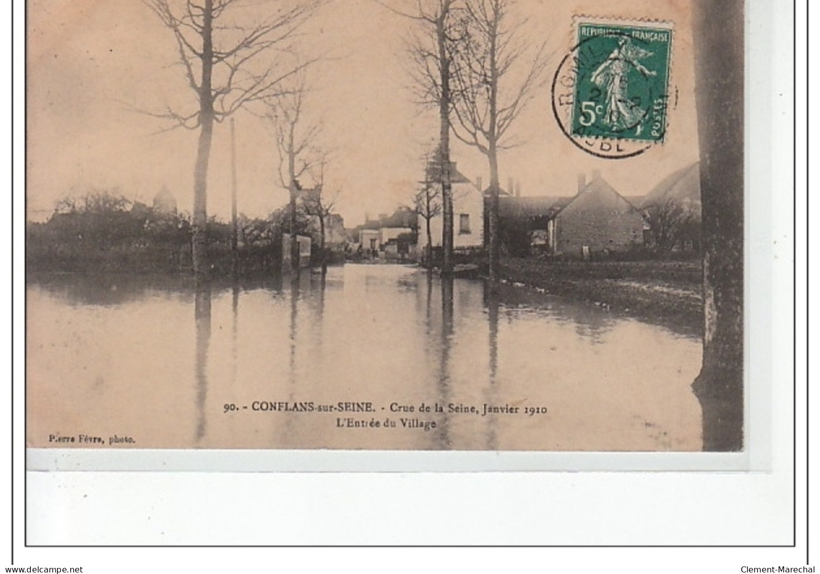 CONFLANS SUR SEINE - Crue De La Seine 1910 - L'entrée Du Village - Très Bon état - Other & Unclassified